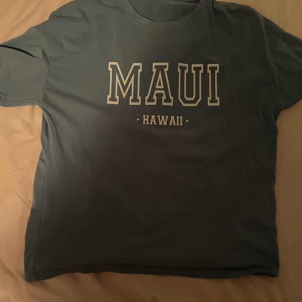 SHEIN Dark Gray Maui Hawaii Tee